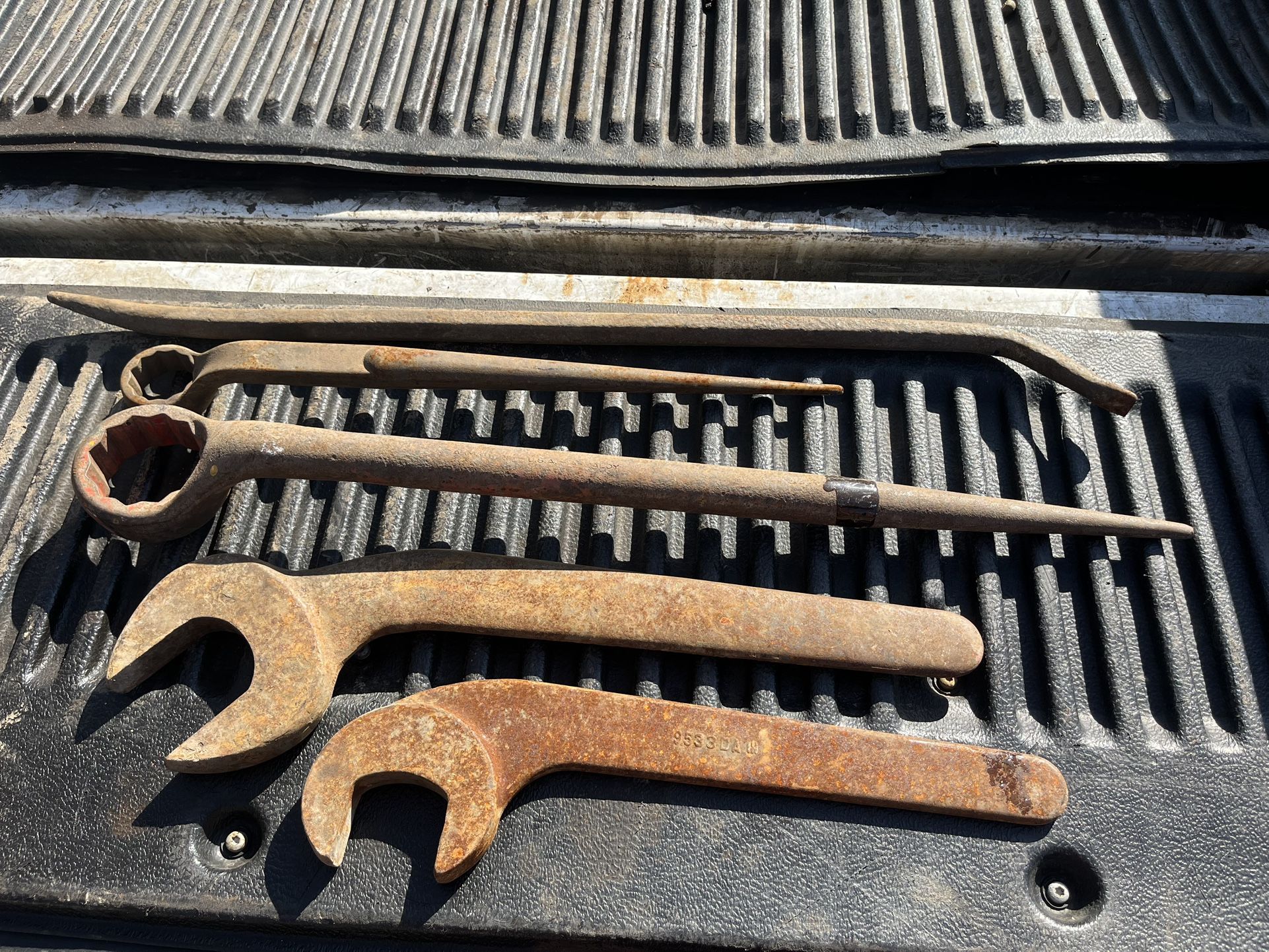 Large Spud Wrenches, Large Open End Wrenches and Crowbar