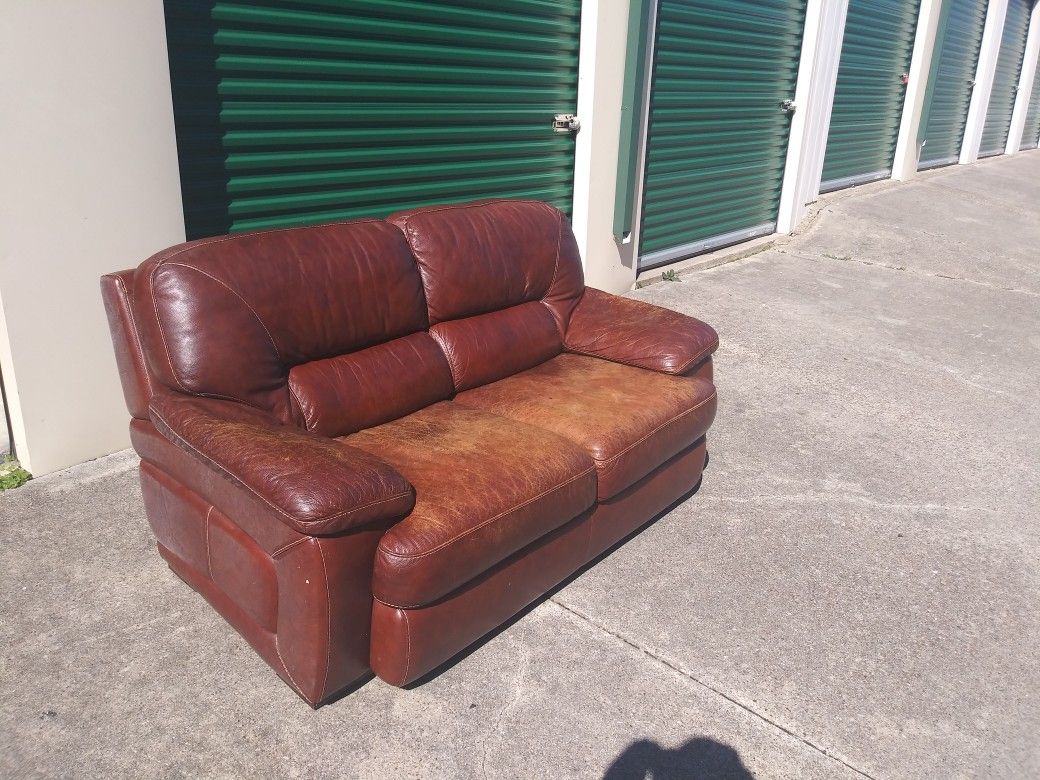 Real Leather Loveseat