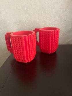 Red Building Block Mugs