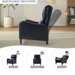 Leather Pushback Recliner Chair for Living Room Bedroom RV  sofa