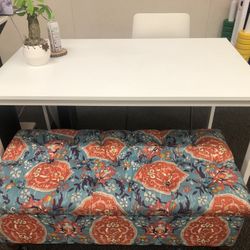 Colorful Ottoman And Cream Ottoman