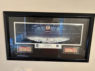 Framed Photo w/Tickets Of Opening Inaugural Season Game