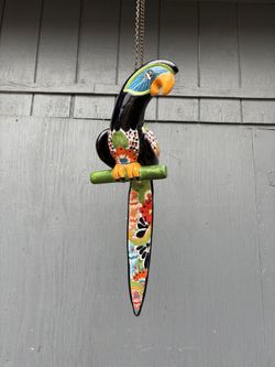 XL Hanging Ceramic Parrot