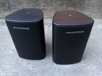 Monoprice 2 Pack Satellite Speakers MSYS-P5.1. Work great.  5 inch tall