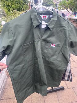 Ben Davis Half-Zip Work Shirt XL Green