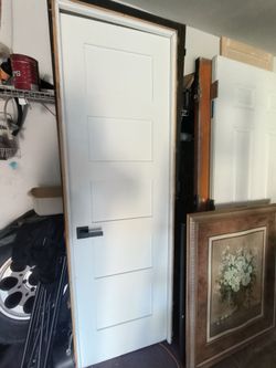 24x80 solid wood door with frein $120