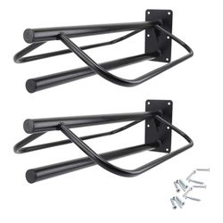 2 Pack Saddle Rack with Pad Bar,Heavy Duty Wall Mounted Saddle Stand Saddle Pad Rack for English Western Saddles Horses Blanket,Black