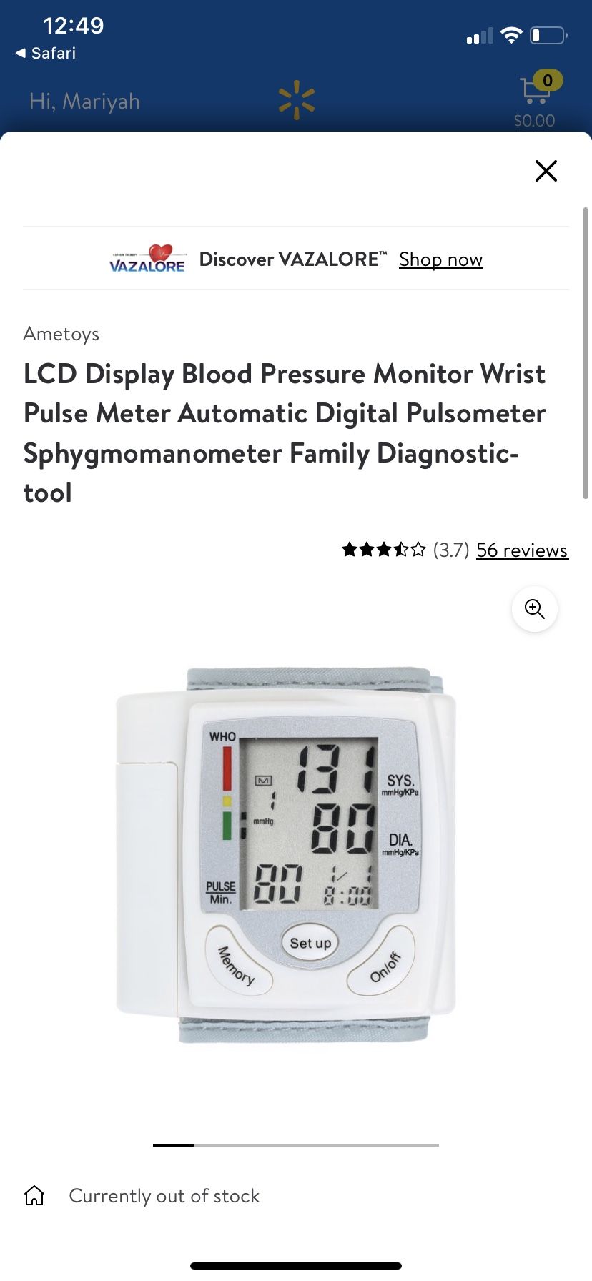 Wrist Blood Pressure Machine