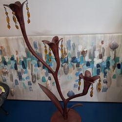 Antique Metal Tulip Candle Holder