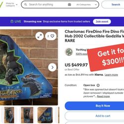 Charismac FireDino Fire Dino FireWire Hub 2002 Collectible Godzilla VERY RARE