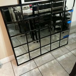 Square Wall Mirror Beveled Glass 56”Lx45”H