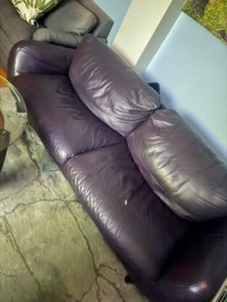 Comfortable Brown Leather Couch