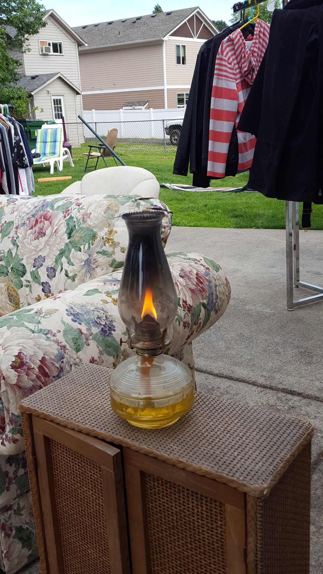 Antique kerosene Glass Lamp