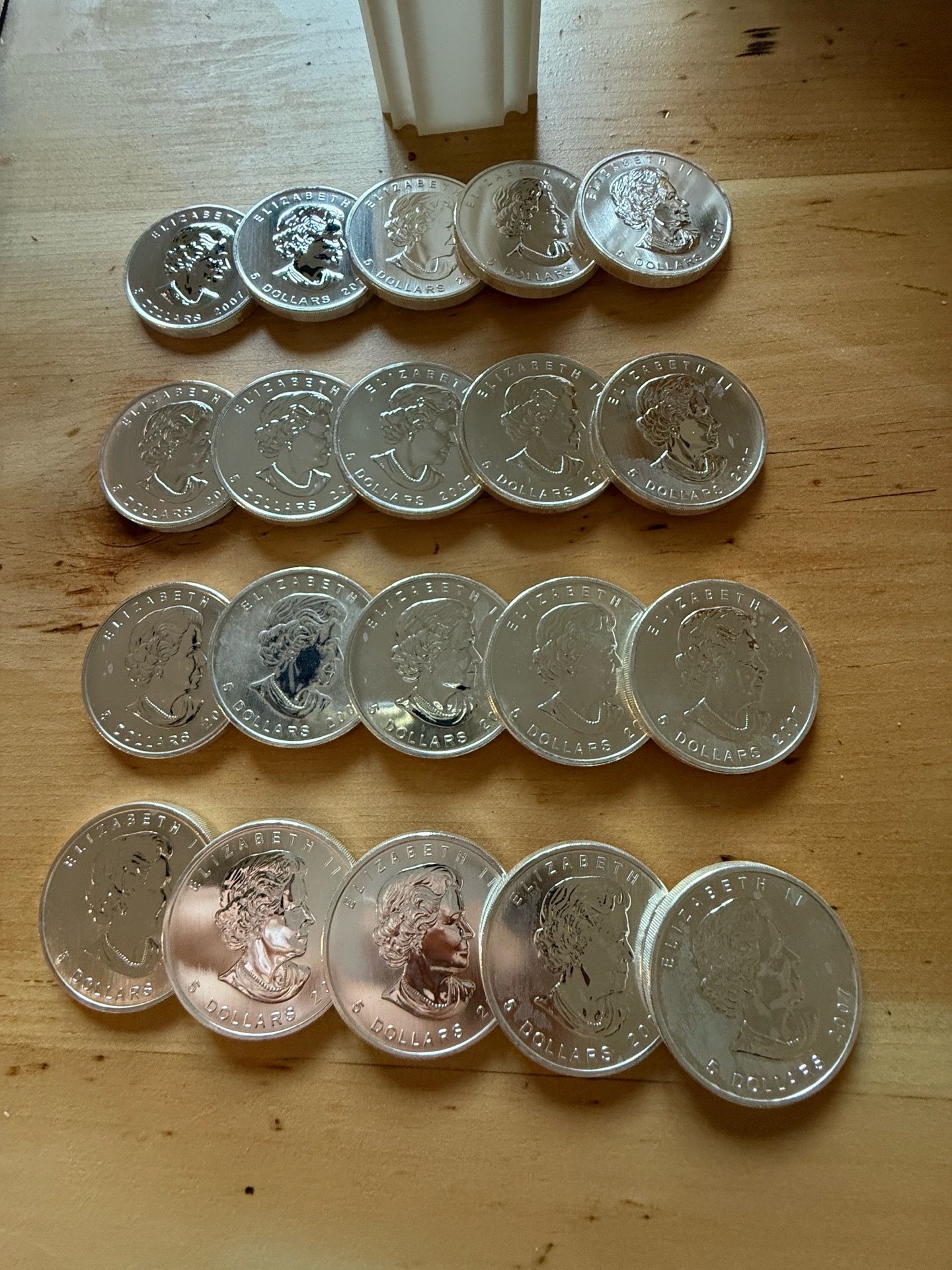 20x Canada Silver Maple Leaf 1 oz $5 BU