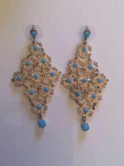 Turquoise & Gold Earrings
