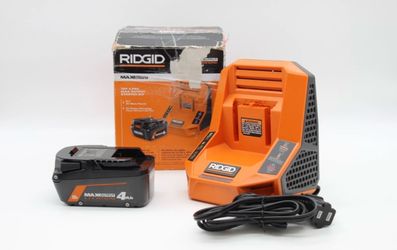 RIDGID AC9840 18V MAX Output 4.0Ah Battery & Charger Starter Kit Open Box