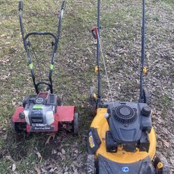 Cub Cadet Lawnmower and  Earthquake Mini Tiller/Cultivator