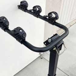 (Brand New) $49 Tilt Folding 3-Bike Hitch Mount Rack Bicycle Carrier for 2” Hitch w/ Straps 110 lbs Max