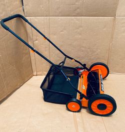 VEVOR 18” 5 Blade Height Adust Manual Push Reel Lawn Mower With & Catcher Bag