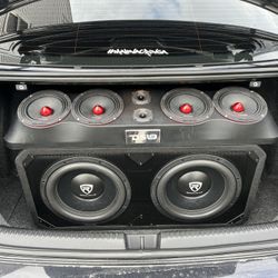 Subwoofer Dual 14' And Speaker Box 