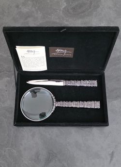 Michael Aram Designer Magnifying Glass & Letter Opener Desk Set – New in Original Box