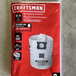 Craftsman 10-14 Gallon Shop Vac Bags. These Are New.