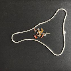 Miami Hurricanes Mascot Plus Diamond Chain GLD