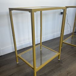Side Coffee Table/End Tables With Tempered Glass In Mint Condition!
