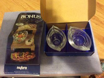 Nybro crystal Sweden Bohus set of two