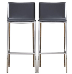 CB2 Grey Leather Barstools - $50 for 2