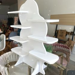 White Retail Display Shelf Cloud Shaped 