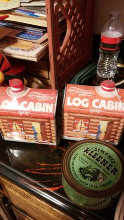 Repo log cabin syrup cans