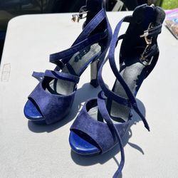 Beautiful Navy Blue Platform Heels