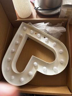 Yellow Marquee Heart LED Light Sign
