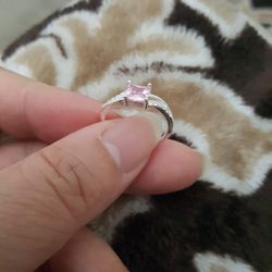 Real 925 Sterling Silver Wedding Engagement Ring Size 6/7