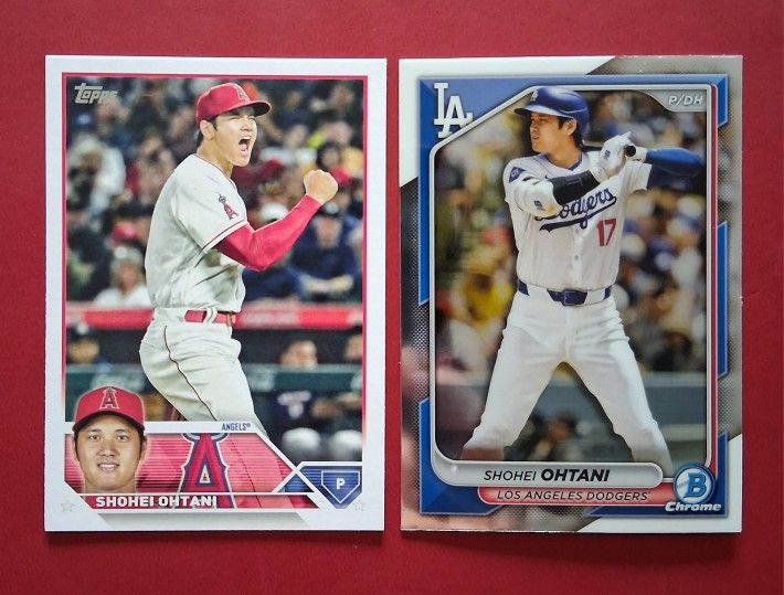 Shohei Ohtani, 2 Topps Baseball Cards 2023-24