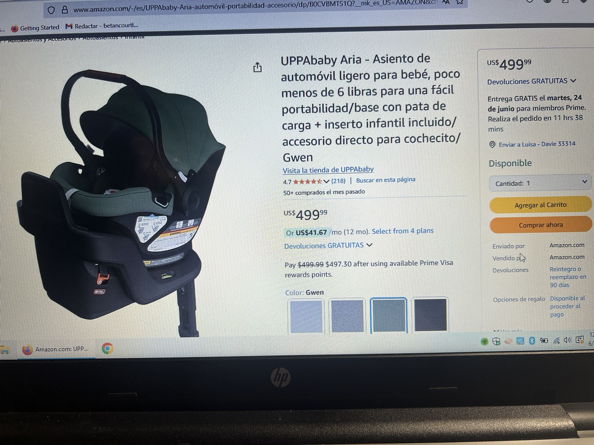 VENDO SILLA DE CARROS DE BEBÉ NUEVA ESTÁ ASÍ COMO LA VES