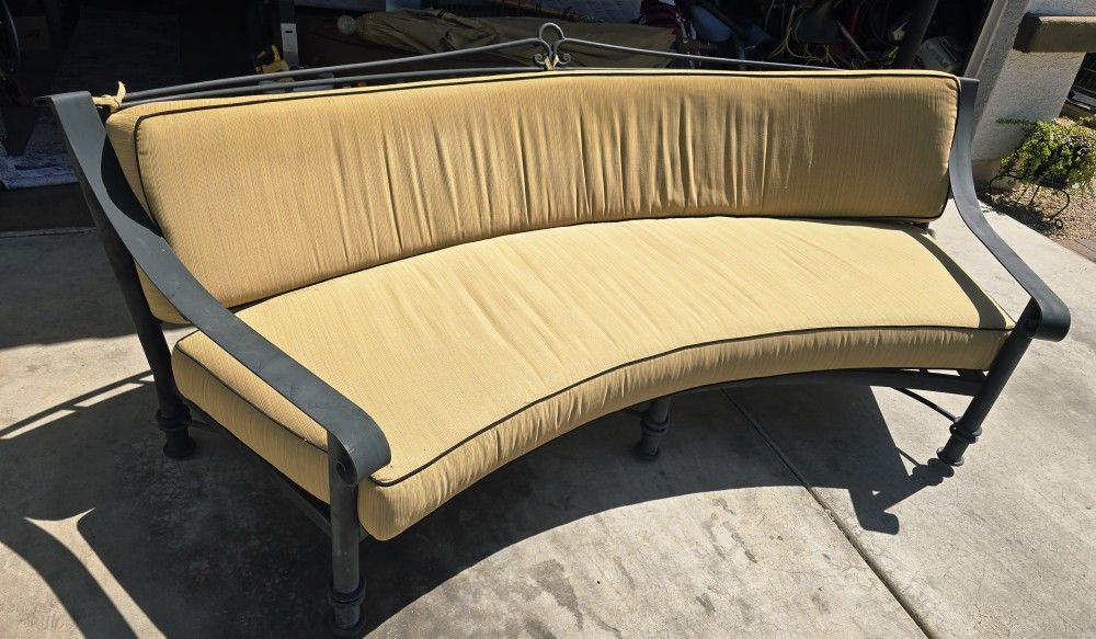 $1500 BEAUTIFUL ARIZONA IRON BIG COUCH With SUNBRELLA Cushions