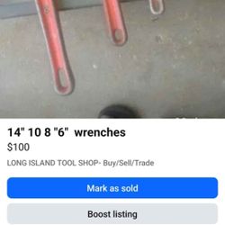 Wrenches 14" 10" 8 " 6 "