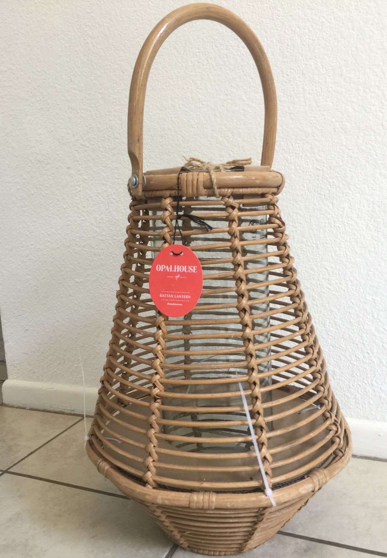 $22 New unopened Rattan Lantern Opal House