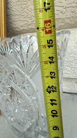 Pair vintage Bohemian crystal vase