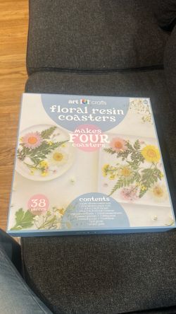 Art floral resin coasters