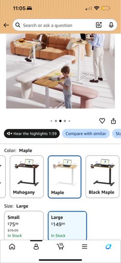 Adjustable height table with wheels