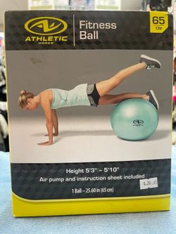 Athletic Works 65cm Fitness Ball Exercise Ball New