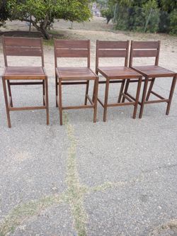 Wood Patio Counter Stools Set