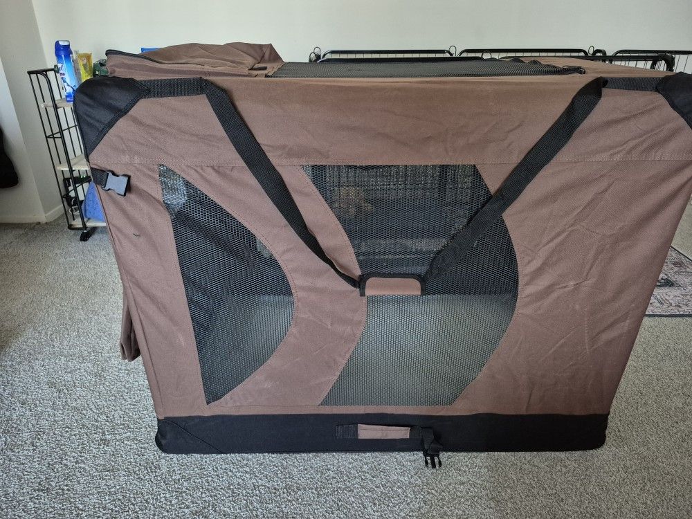 Large Brown Soft Dog Crate