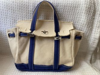 Sunwin Canvas Tote Bag Cream and Blue