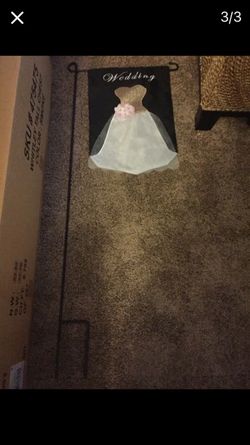 Iron yard stake and Wedding flag