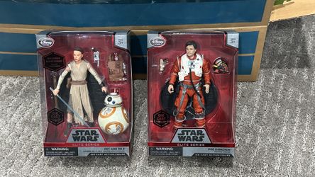 Star Wars Elite Series Die Cast Action Figures Rey BB-8 Poe Dameron Disney Store