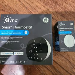 GE Cync Smart Thermostat & Smart Room Temperature Sensor